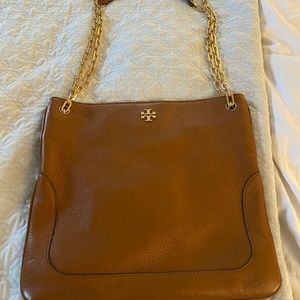 Tory Burch Crossbody Swingpack Brown/tan Leather Hobo Bag
